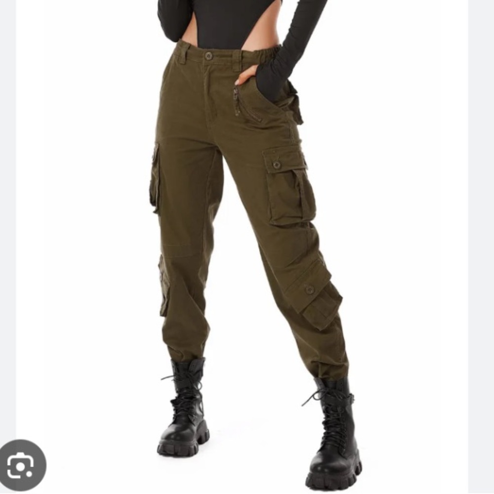 Olive Cargo Pants for Women